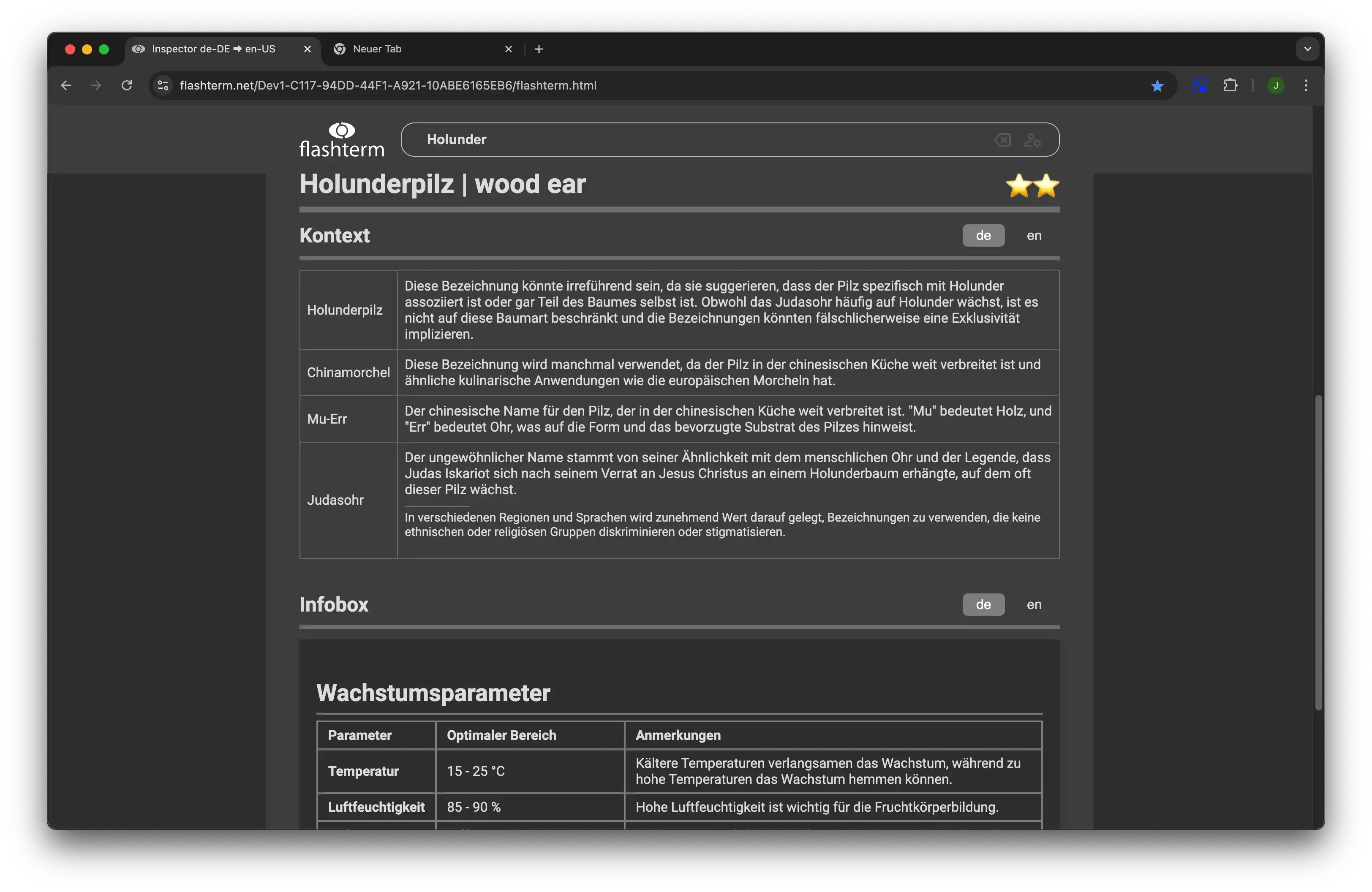 Kontextinformationen im StageView